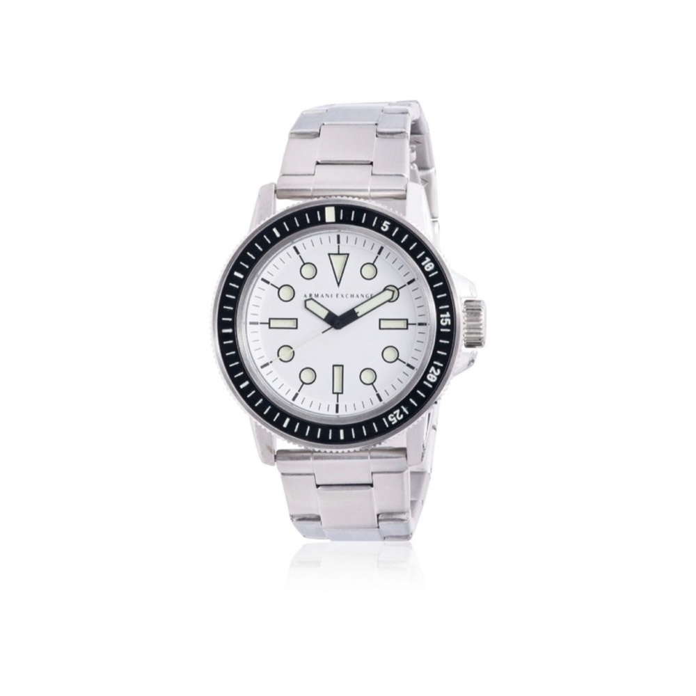 🔥 ARMANI EXCHANGE Men LEONARDO
Round White Dial Stainless Steel Bracelet🔥🔥
